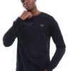 Fred Perry Long Sleeve Twin Tipped T-shirt In Navy For Men -Modish Men Wear 207457473 1 navy