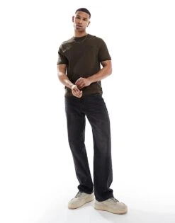 Fred Perry T-shirt In Brown Pique With Sleeve Cuff For Men -Modish Men Wear 207457494 3