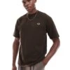 Fred Perry Oversized Heavyweight T-shirt In Brown For Men