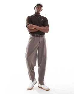 Fred Perry Oversized Heavyweight T-shirt In Brown For Men -Modish Men Wear 207457495 3