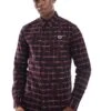 Fred Perry Long Sleeve Oxford Tartan Check Shirt In Dark Red For Men