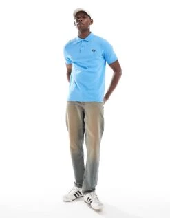 Fred Perry Polo Shirt In Light Blue For Men -Modish Men Wear 207457578 4