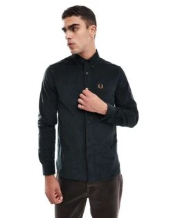 Fred Perry Long Sleeve Cord Shirt In Dark Green For Men 11 Fred Perry Long Sleeve Cord Shirt In Dark Green For Men -Modish Men Wear 207457582 1 green 1