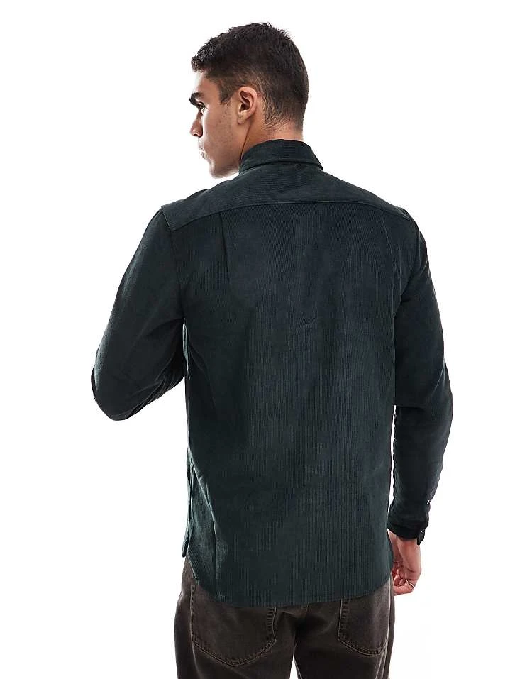 Fred Perry Long Sleeve Cord Shirt In Dark Green For Men 4 Fred Perry Long Sleeve Cord Shirt In Dark Green For Men - Image 2