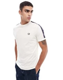 Fred Perry Contrast Tape Ringer T-shirt In Off White For Men -Modish Men Wear 207457626 1 white 1