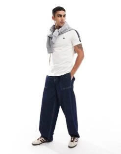 Fred Perry Contrast Tape Ringer T-shirt In Off White For Men -Modish Men Wear 207457626 3