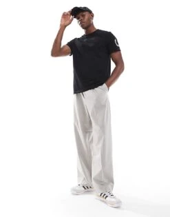 Fred Perry T-shirt In Black With Double Logo Print For Men -Modish Men Wear 207457653 3