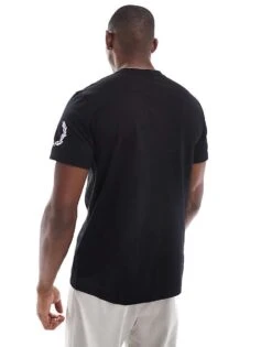 Fred Perry T-shirt In Black With Double Logo Print For Men -Modish Men Wear 207457653 4