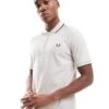 Fred Perry Polo Shirt In Off White Crepe Pique With Zip For Men Beige -Modish Men Wear 207457676 1 beige