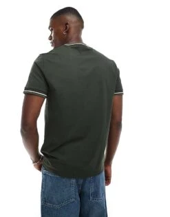 Fred Perry Twin Tipped T-shirt In Khaki Green For Men -Modish Men Wear 207458755 4