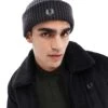 Fred Perry Fisherman Rib Beanie In Grey For Men -Modish Men Wear 207458792 1 grey