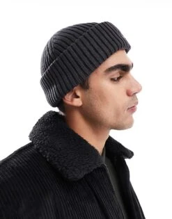 Fred Perry Fisherman Rib Beanie In Grey For Men -Modish Men Wear 207458792 3