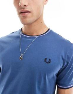 Fred Perry Twin Tipped T-shirt In Blue For Men -Modish Men Wear 207458797 3