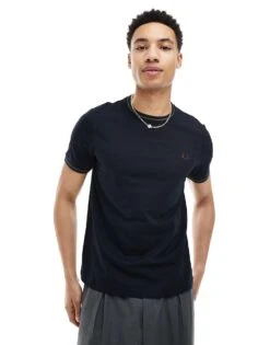Fred Perry Twin Tipped T-shirt In Navy For Men