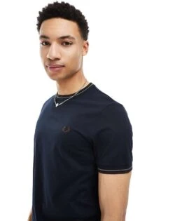 Fred Perry Twin Tipped T-shirt In Navy For Men -Modish Men Wear 207458811 3