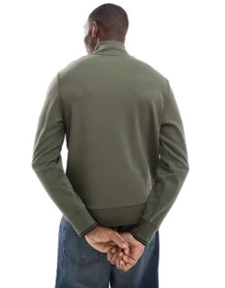 Fred Perry Half Zip Sweatshirt In Green For Men -Modish Men Wear 207458823 2