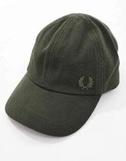 Fred Perry Pique Classic Baseball Cap In Green For Men -Modish Men Wear 207458855 4