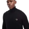 Fred Perry Roll Neck Jumper In Black For Men -Modish Men Wear 207458861 1 black