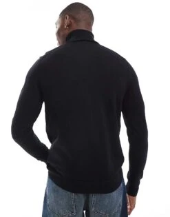 Fred Perry Roll Neck Jumper In Black For Men -Modish Men Wear 207458861 2