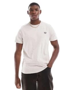 Fred Perry T-shirt In Oatmeal White For Men