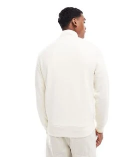 Fred Perry Half Zip Sweatshirt In Off White For Men -Modish Men Wear 207458947 4
