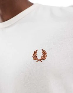 Fred Perry Ringer T-shirt In Off White For Men -Modish Men Wear 207458983 4