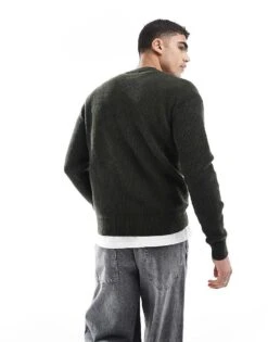 Fred Perry Lambswool Knitted Jumper In Dark Green For Men -Modish Men Wear 207459015 4