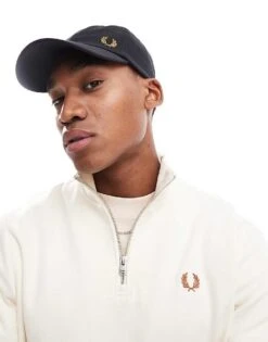 Fred Perry Oxford Baseball Cap In Black For Men