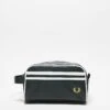 Fred Perry Coated Faux Leather Washbag In Dark Green And White For Men -Modish Men Wear 207459025 1 green