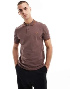 Fred Perry Twin Tipped Polo Shirt In Dark Brown For Men -Modish Men Wear 207459042 3