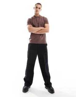 Fred Perry Twin Tipped Polo Shirt In Dark Brown For Men -Modish Men Wear 207459042 4