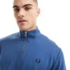 Fred Perry Half Zip Sweatshirt In Blue For Men
