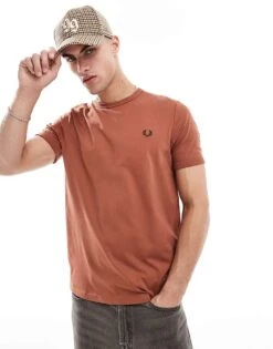 Fred Perry Ringer T-shirt In Light Brown For Men -Modish Men Wear 208006126 1 brown 1