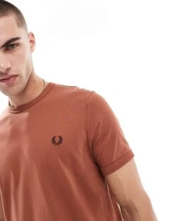 Fred Perry Ringer T-shirt In Light Brown For Men -Modish Men Wear 208006126 2