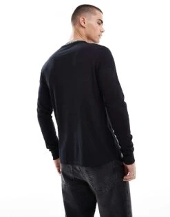 Fred Perry Long Sleeve Twin Tipped T-shirt In Black For Men -Modish Men Wear 208006145 4