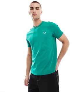 Fred Perry Ringer T-shirt In Green For Men