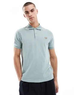 Fred Perry Polo Shirt In Silver Grey For Men