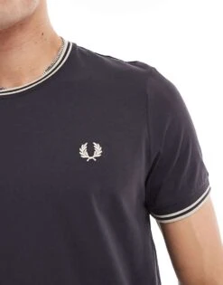 Fred Perry Twin Tipped T-shirt In Dark Grey For Men 9 Fred Perry Twin Tipped T-shirt In Dark Grey For Men -Modish Men Wear 208006223 3