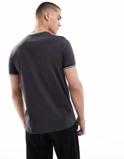Fred Perry Twin Tipped T-shirt In Dark Grey For Men 10 Fred Perry Twin Tipped T-shirt In Dark Grey For Men -Modish Men Wear 208006223 4