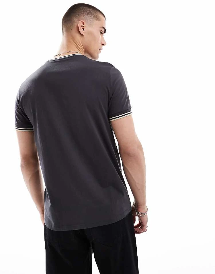 Fred Perry Twin Tipped T-shirt In Dark Grey For Men 6 Fred Perry Twin Tipped T-shirt In Dark Grey For Men - Image 4