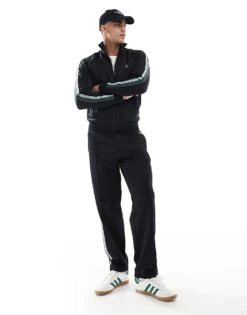Fred Perry Co-ord Two Colour Taped Track Jacket In Black For Men -Modish Men Wear 208006224 4