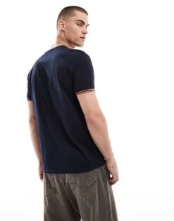 Fred Perry Twin Tipped T-shirt In In Navy Blue For Men -Modish Men Wear 208006241 4