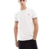 Fred Perry Relaxed T-shirt In Light Beige With Striped Sleeve Cuff For Men