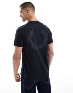 Fred Perry Rear Powder Laurel Wreath T-shirt In Navy For Men -Modish Men Wear 208006262 1 navy 1