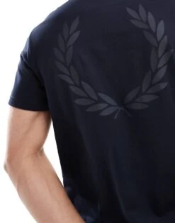 Fred Perry Rear Powder Laurel Wreath T-shirt In Navy For Men -Modish Men Wear 208006262 2