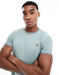 Fred Perry Twin Tipped T-shirt In Ice Blue For Men