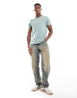 Fred Perry Twin Tipped T-shirt In Ice Blue For Men -Modish Men Wear 208006287 3