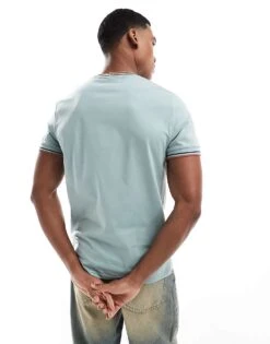 Fred Perry Twin Tipped T-shirt In Ice Blue For Men -Modish Men Wear 208006287 4