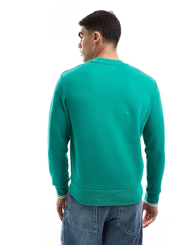 Fred Perry Crew Neck Sweatshirt In Light Green For Men 4 Fred Perry Crew Neck Sweatshirt In Light Green For Men - Image 2