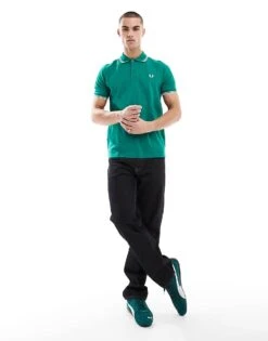 Fred Perry Twin Tipped Polo Shirt In Green For Men -Modish Men Wear 208006302 3